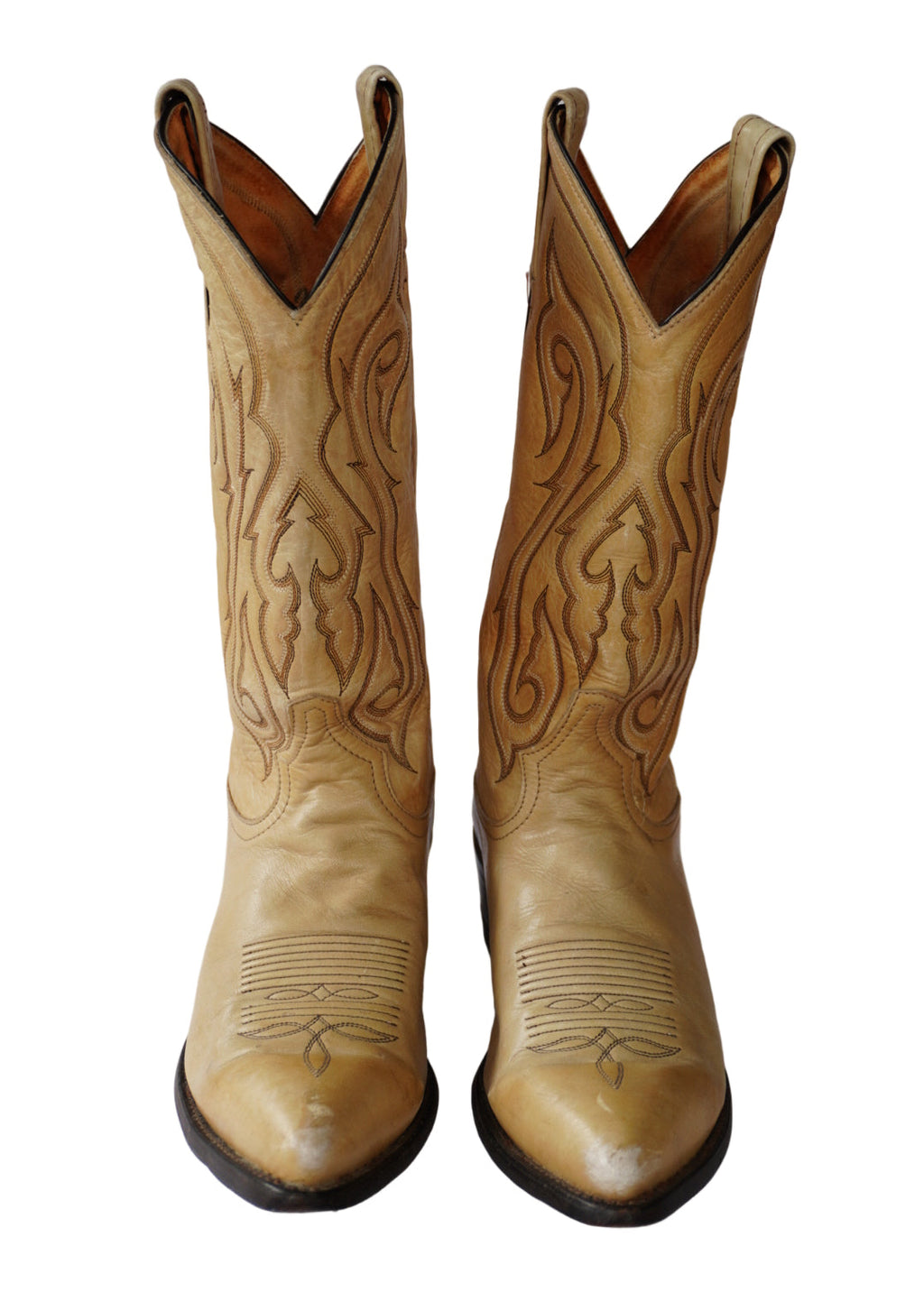 Vintage Tony Lama Cowboy Boots - BONE