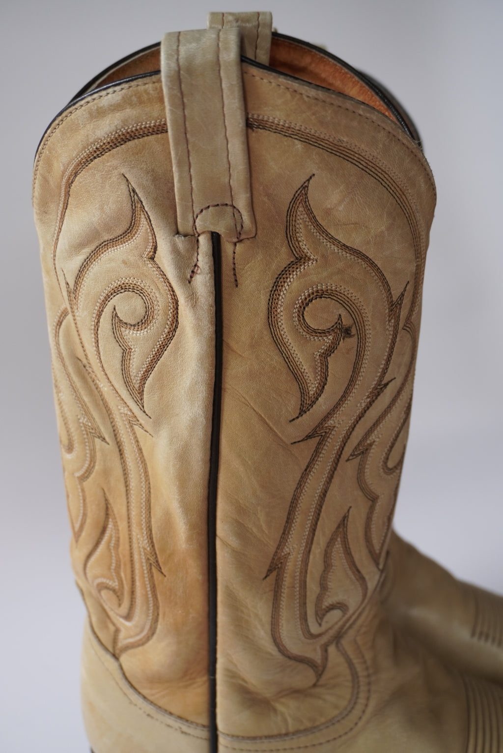 Vintage Tony Lama Cowboy Boots - BONE