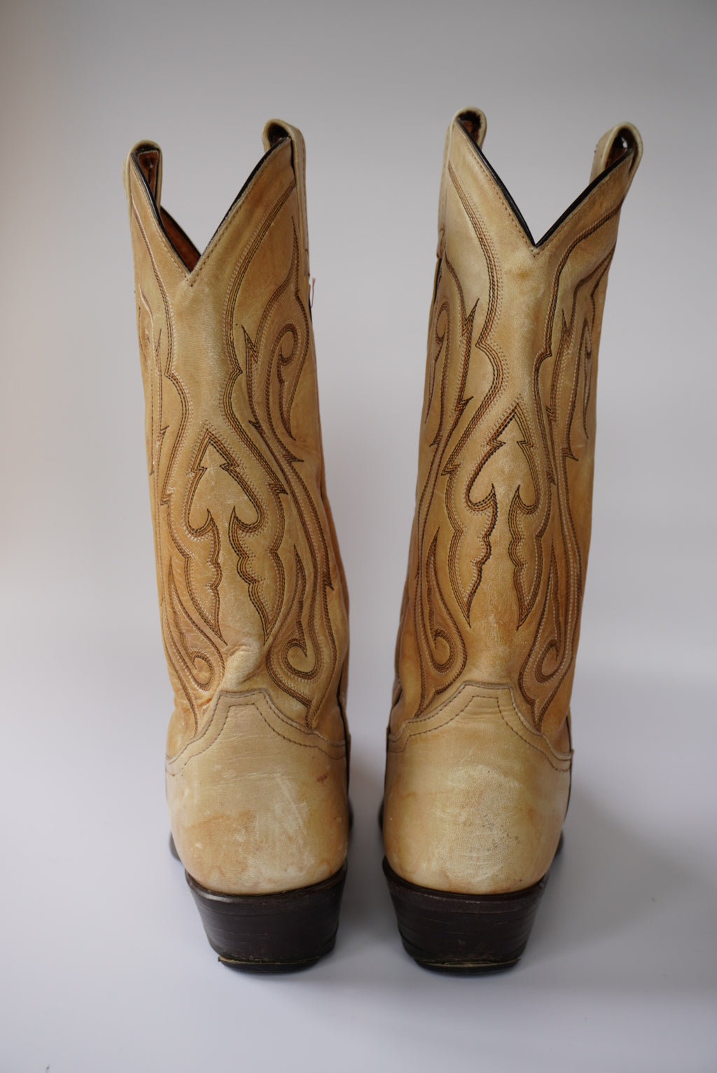 Vintage Tony Lama Cowboy Boots - BONE